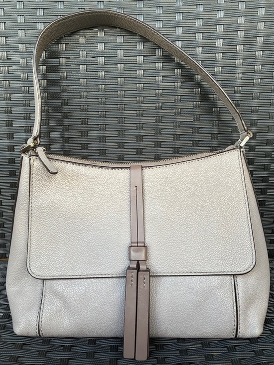 Kate Spade Pebbled Leather Shoulder Bag In Taupe Gray